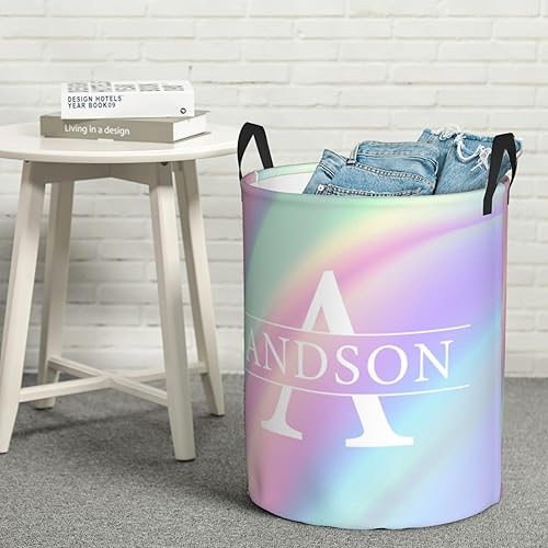Miniatura 7 de Cesta de lavandería personalizada con nombre, cesta de lavandería personalizada para niños y adultos, cesta de almacenamiento personalizada con asa