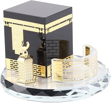 Tissting Crystal Gilded Kaaba Model, 3D Islamic Architecture
