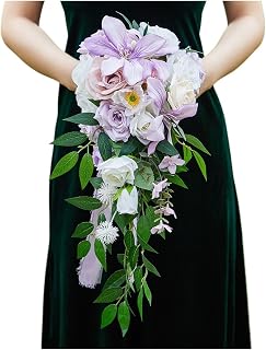 Teardrop Shaped Bridal Bouquet Fresh Purple Wedding Bouquet