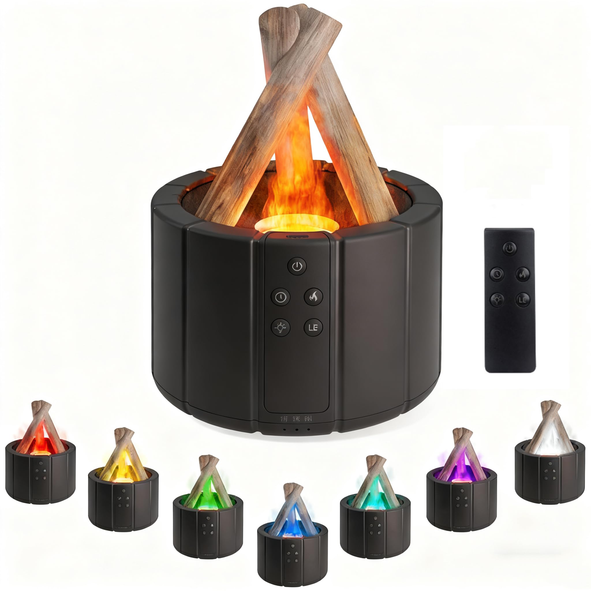 7 kleuren Fire Flame luchtbevochtiger Cool Mist USB Led kleur veranderen Aroma Essentiële Olie Diffuser h2o luchtbevochtiger Kamerverfrisser  6