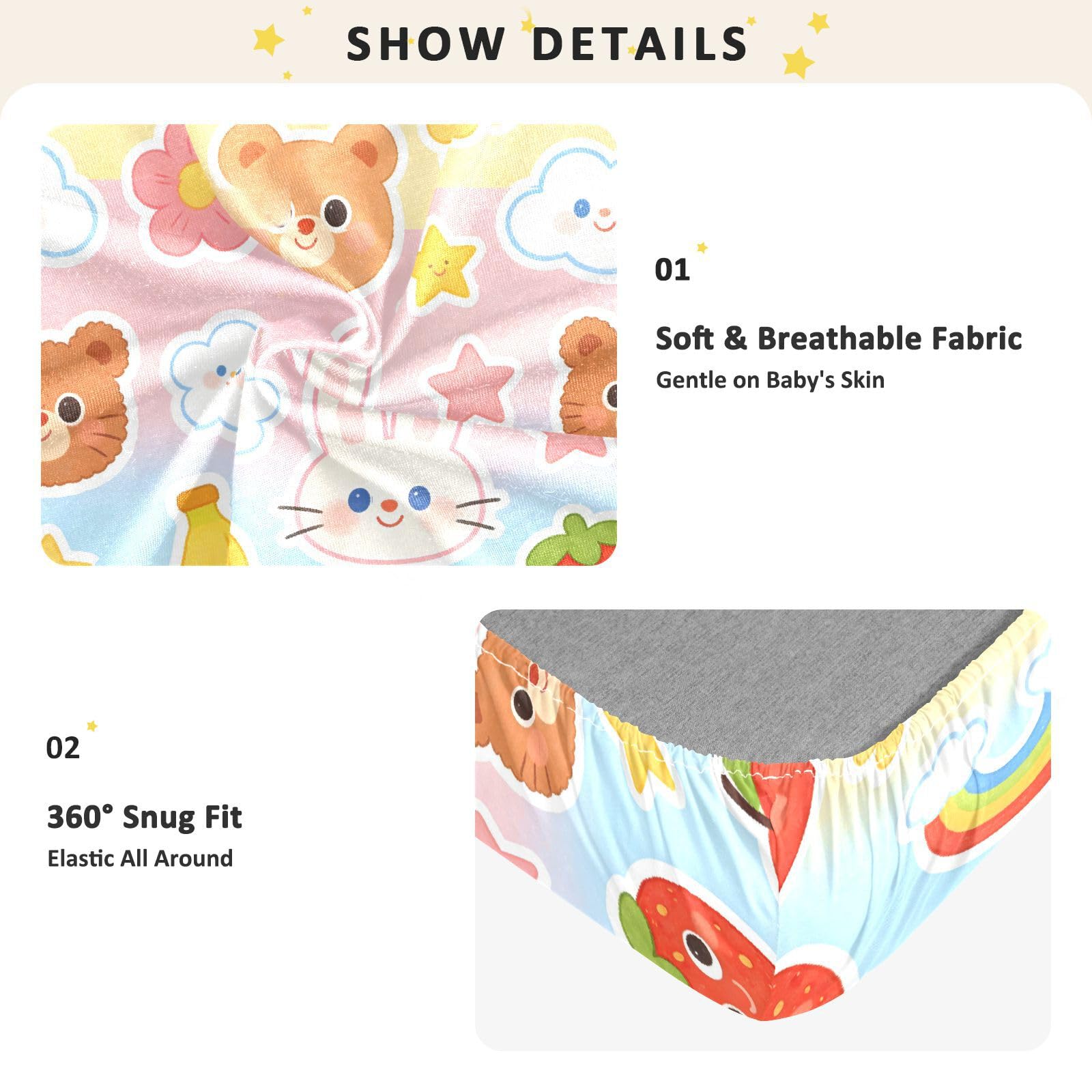 Sábanas de cuna de algodón de dibujos animados para bebés, niños y niñas, sábana de muselina suave para decoración de guardería, 1 paquete para corral de