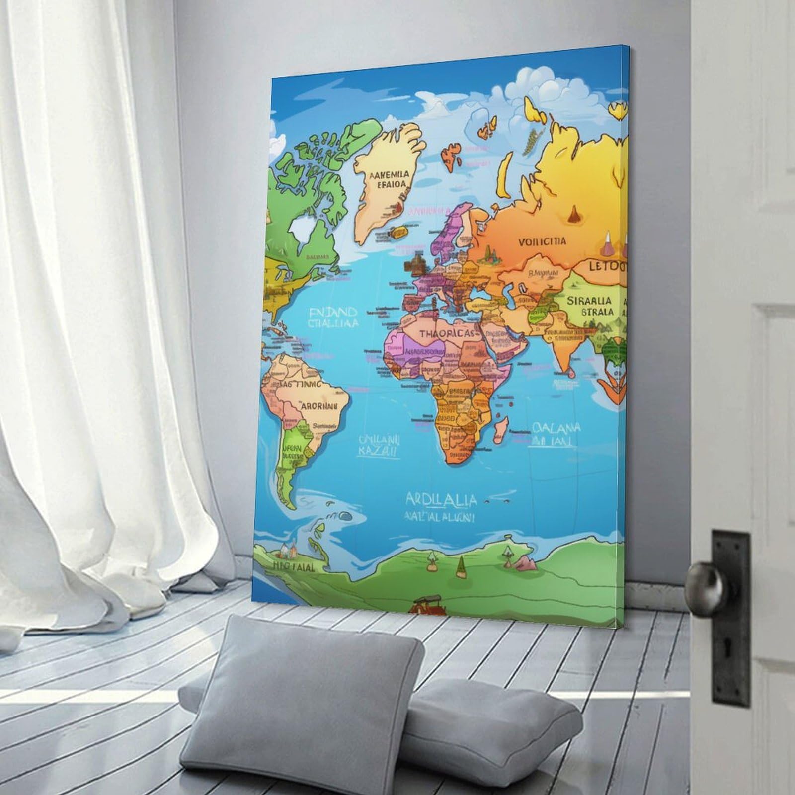 DCABEIOOE Mapa Europy, plakat, grafika Giclee, druk na płótnie, nowoczesna sztuka ścienna, obraz, wiszący do biura, siłowni, salonu, dekoracja, 40 x 60 cm
