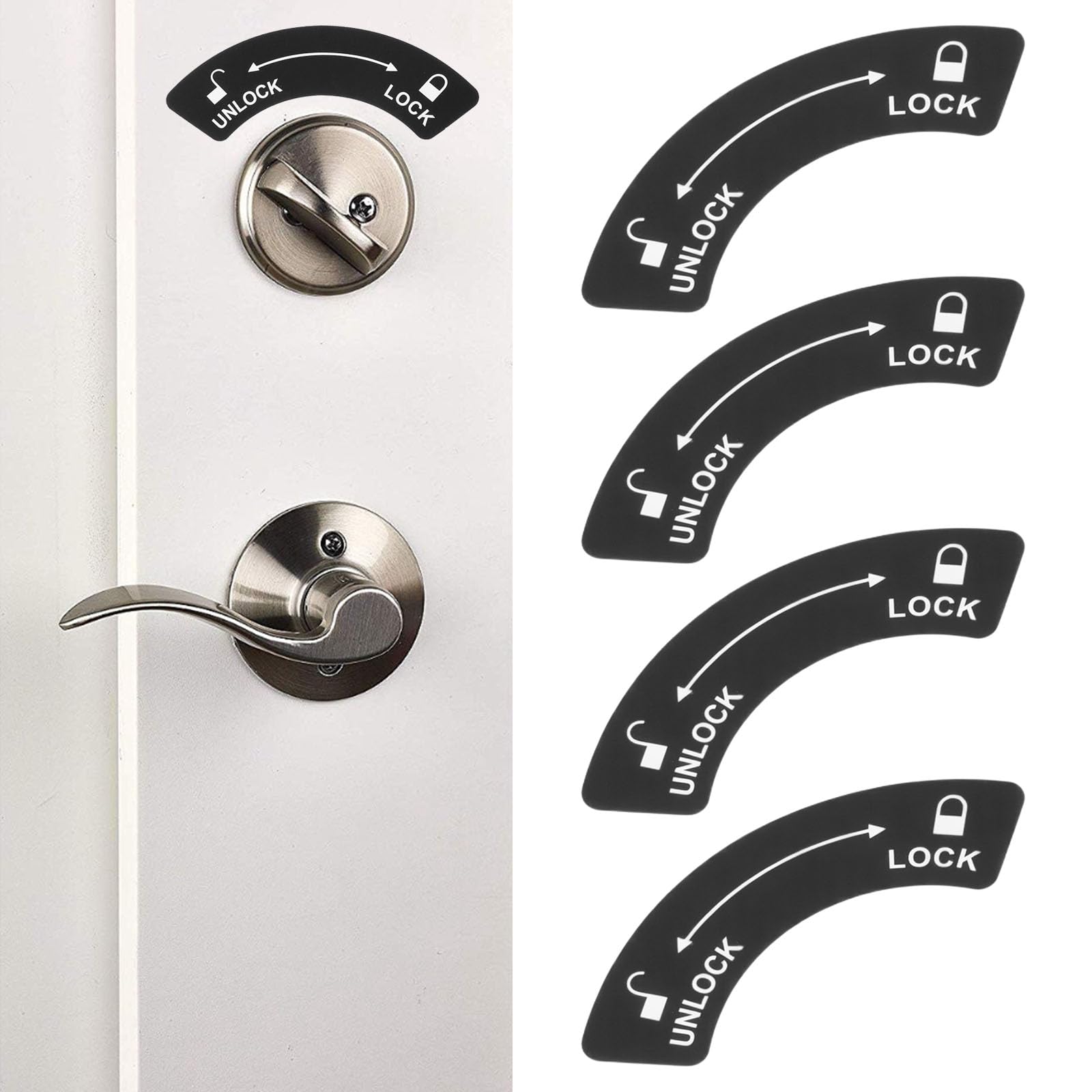The Lord of the Tools 12pcs Lock Unlock Direction Stickers Right Side Lock Indicator Sticker for Indoor Public Places 8x3cm - Image 3