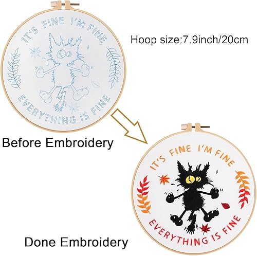 Miniatura 87 de Louise Maelys Kits de bordado cardenal para principiantes con patrón de flor de pájaro, kit de punto de cruz para adultos, kit de punto de cruz