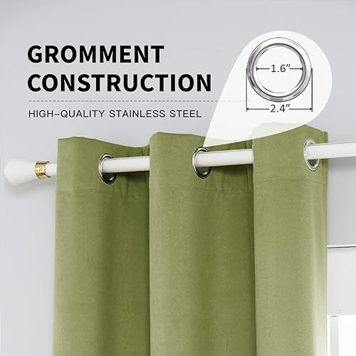 Miniatura 9 de FY FIBER HOUSE Cortinas opacas de terciopelo blanco grisáceo para sala de estar, modernas cortinas con aislamiento térmico de lujo para decoración