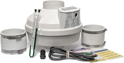 Festa AMG Maverick Radon Fan – 4“ Installation Kit - Quiet and Energy Efficient Radon Mitigation Inline Fans – High Performance 4” Duct Fan