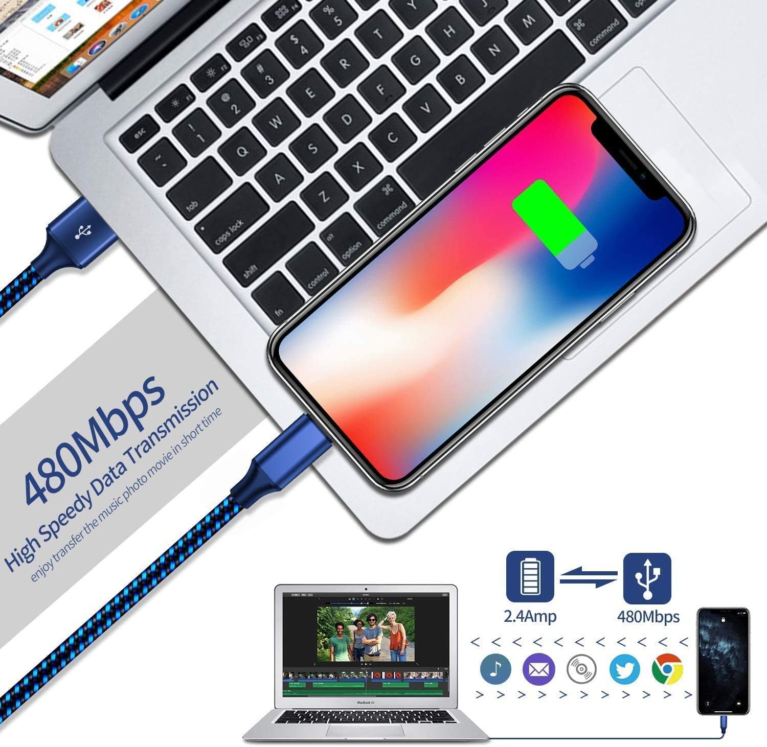 Best Cyber Deals ๐ฅ iPhone Charger, Lightning Cable MFi Certified Cable 5 Pack 6FT USB Fast Charging&Syncing Cable Compatible with iPhone 12 Mini 11 Pro Max XS XR X 8 7 6S 6 Plus SE 5S 5C 5 iPad AirPods Pro Buy 1 get 1 iPhone Charger, Lightning Cable MFi Certified Cable 5 Pack 6FT USB Fast Charging&Syncing Cable Compatible with iPhone 12 Mini 11 Pro Max XS XR X 8 7 6S 6 Plus SE 5S 5C 5 iPad AirPods Pro