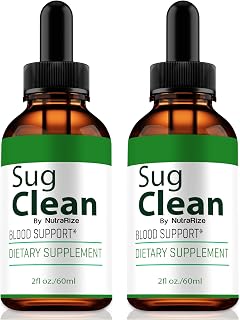 (2 Pack) Sug Clean Drops, Official SugClean Liquid Formula, All-Natural and Clean Blend to Support Healthy Circulation, Stable Levels & Health, Official Sug Cleanse Detox Gotas Review (60 Servings)