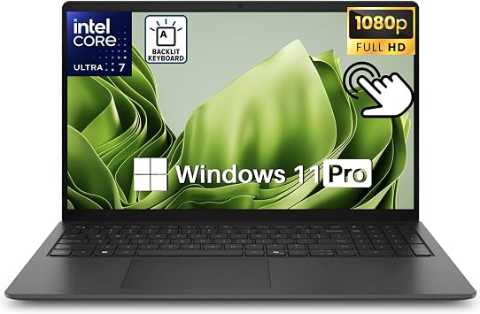 Dell 15.6 Touchscreen Business Laptop Computer, Intel Ultra 7 255UUp to 5.2GHz, 16GB DDR5-5600MT/s, 1TB SSD, FHD Anti-Glare Display, English Backlit Keyboard, Copilot, Windows 11 Pro, Wi-Fi 6