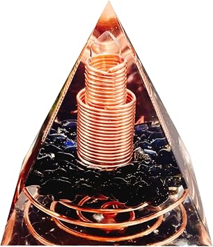 Orgonite Pyramid,Crystal Pyramid,Natural Obsidian&White Quartz