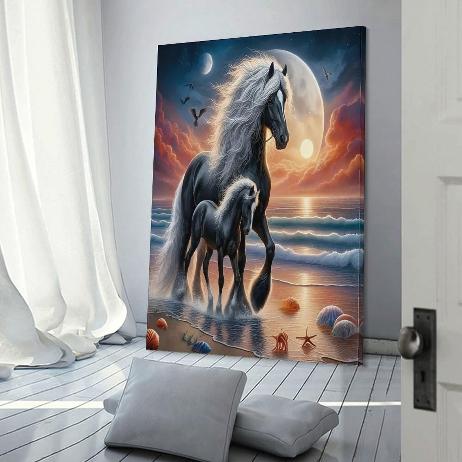 Cheval murale décoration de qualité supérieure sur toile - 6