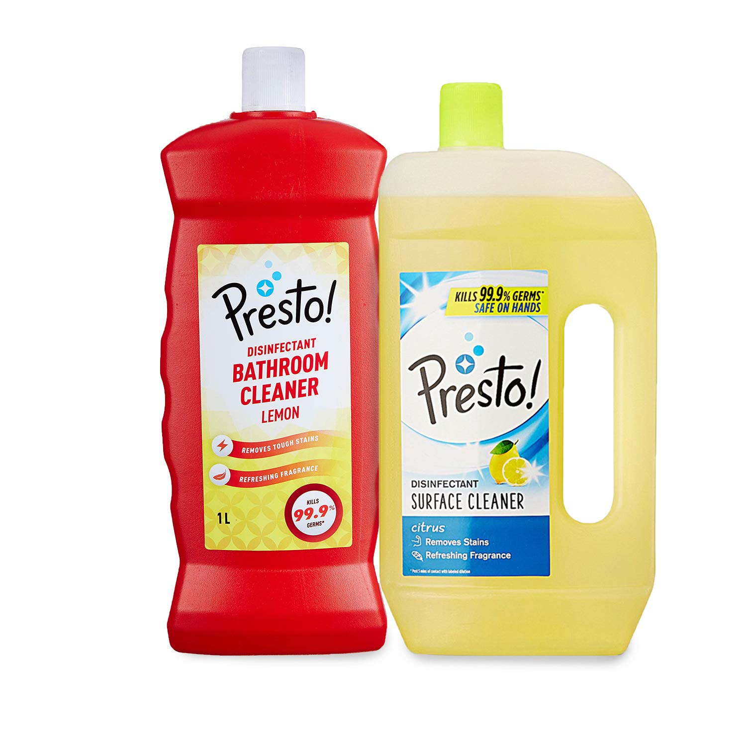 Amazon Brand Presto! Bathroom Cleaner Lemon (1 L) + Floor Cleaner