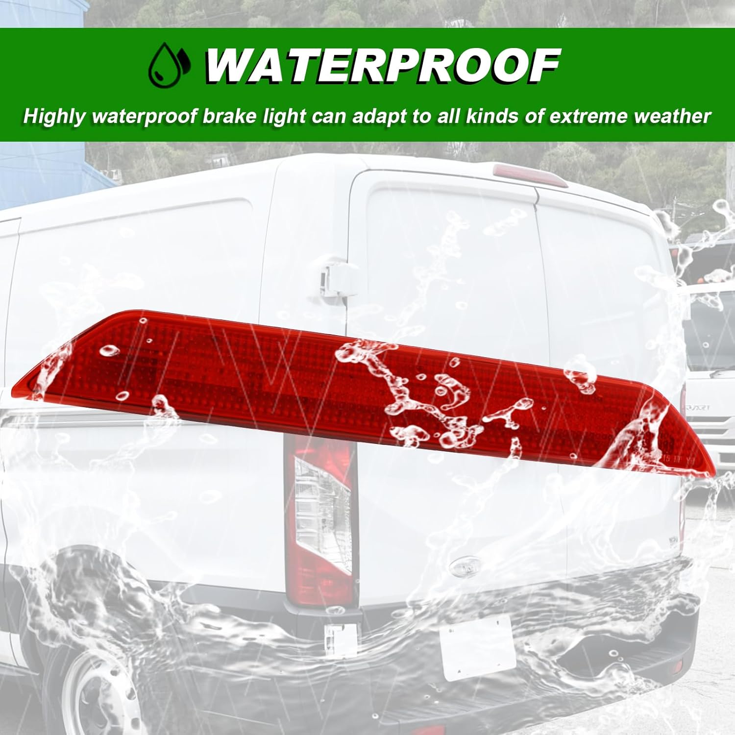 LED Third Brake Light Compatible with 2014-2023 Ford Transit 150 250 350 350HD Rear Center High Mount 3rd Stop Lamp Replace BK3113N408AB