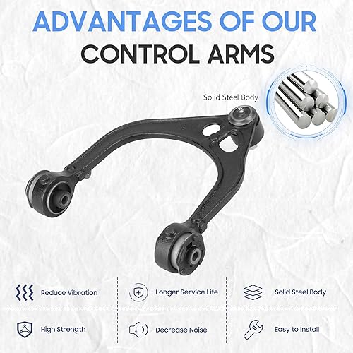 Miniatura 3 de Front Upper Control Arms with Sway Bar Links and Inner Outer Tie Rods for Chrysler 300 Dodge Challenger Magnum Charger (RWD ONLY) (8pc Set)