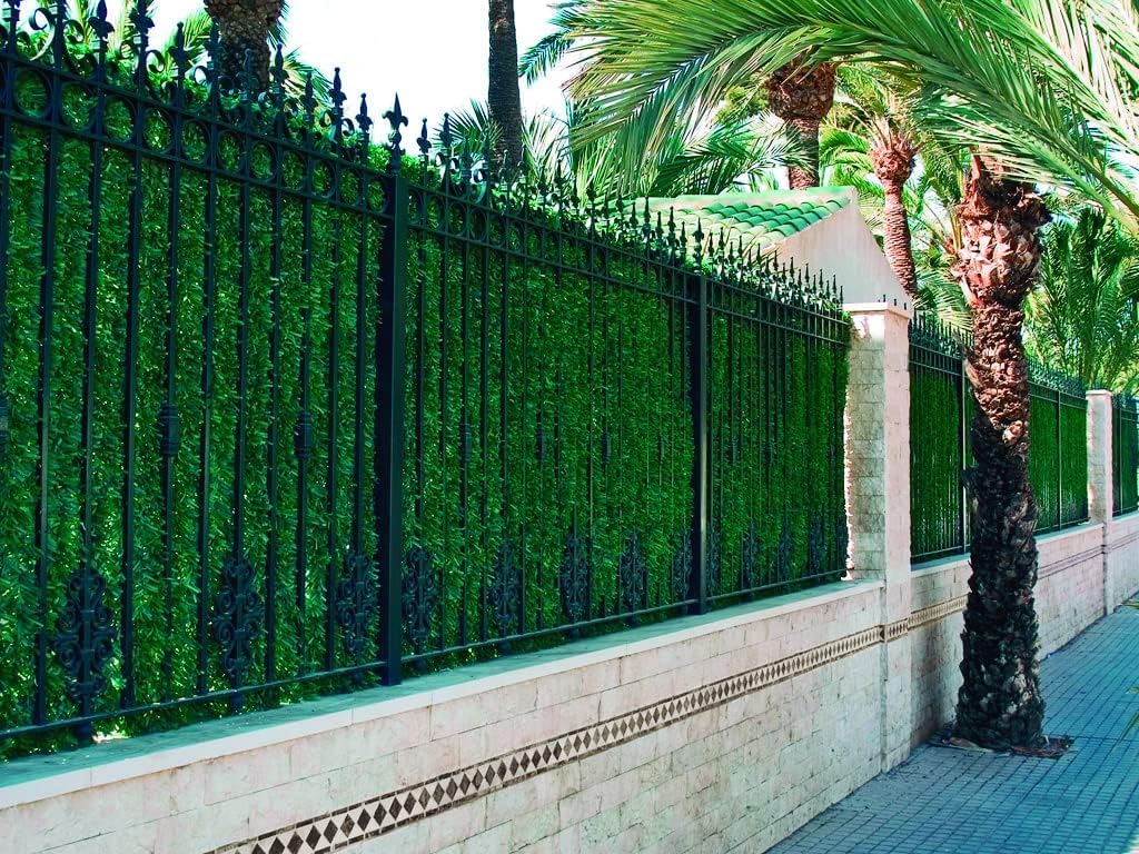 Seto Artificial Ocultación valla Jardín Thayba - Seto Decorativo, Ocultación 90%, Tratamiento UV, Color Verde (1,50x3)