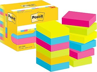 Post-it Notes, 12 Blöcke (1200 Blatt), 38 mm x 51 mm, Sortierte Farben