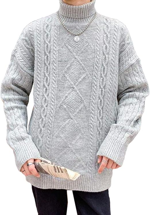 Amazon Mengfanセーター メンズ タートルネック トップス プルオーバー ざっくりニット セーター 秋冬服 アウター 厚手 あったか ニットセーター 学生 かっこいい セーター 通販