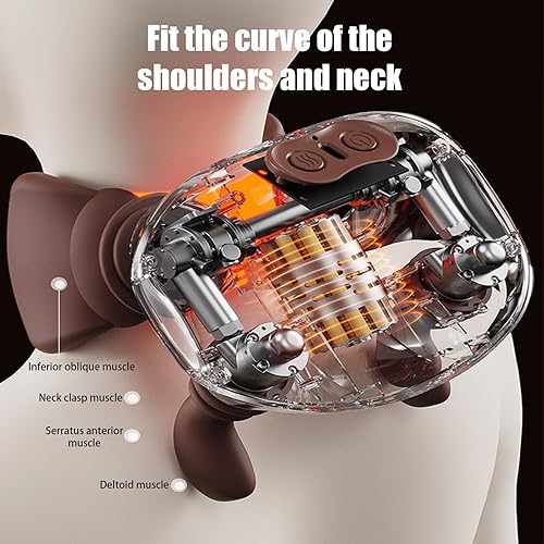 Miniatura 8 de Masajeador de cuello con calor, masaje eléctrico Shiatsu de tejido para hombro, diseño ergonómico similar a la mano, masaje de cuello con amasado