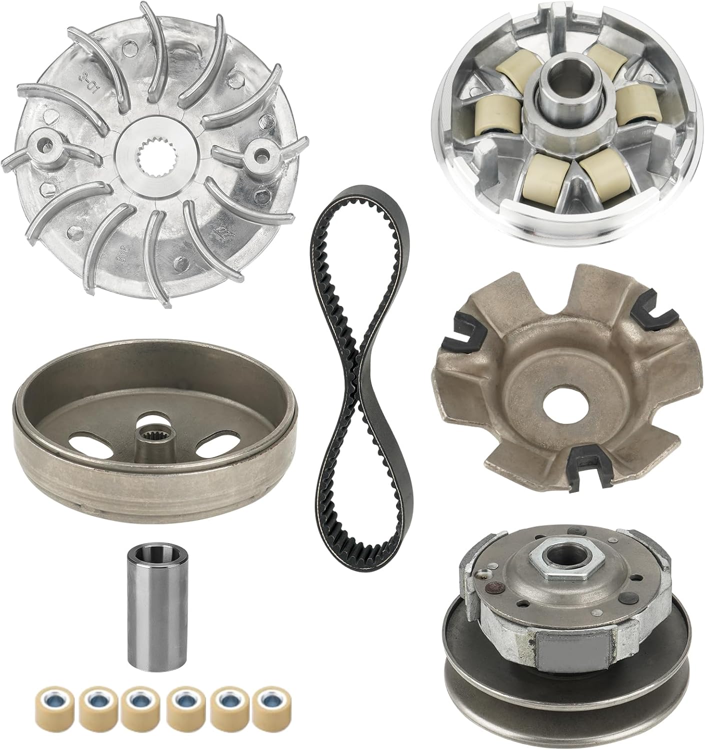 YOUXMOTO Clutch Set and Variator Assembly for Gy6 150cc, with 743 belt, fit for GY6 125cc And 150cc 4-Stroke Engine Scooter ATV for Taotao for Roketa Sunl