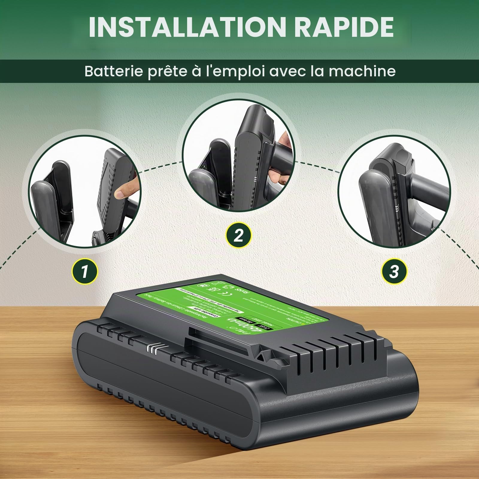 Batterie 4,6 Ah VCA-SBTA60 pour aspirateur sans fil Samsung JET60, JET65, JET70, JET75, JET90 Samsung modèle VCA-SBTA60 VCA-SBT90 VCA-SBT90EB