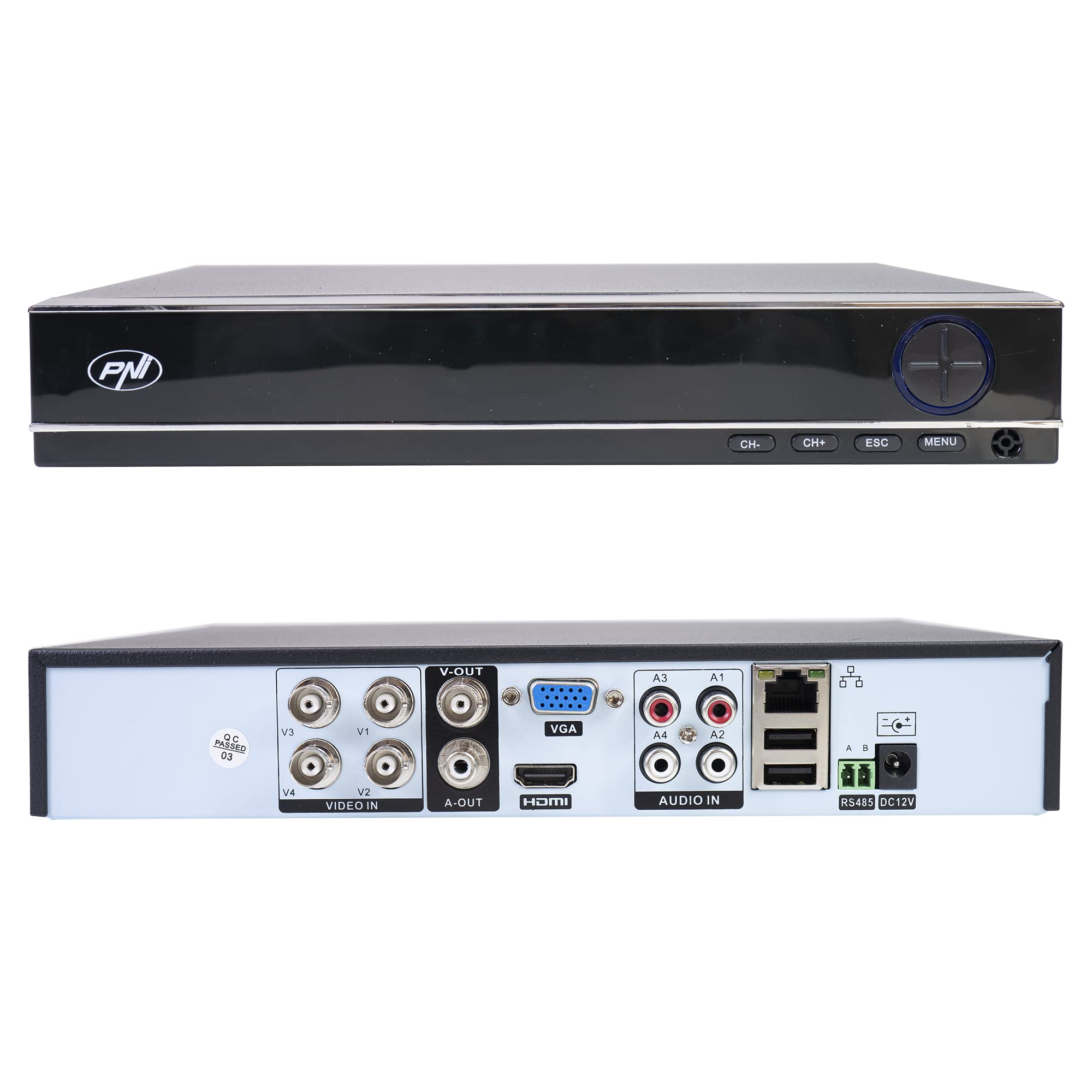 Kit di videosorveglianza AHD PNI House PTZ1300 Full HD - NVR e 4 telecamere da esterno 2MP full HD 1080P