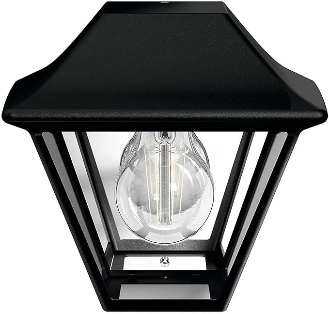 Philips Philips Alpenglow Buiten Wandlantaarn - Zwart - E27 - Spatwaterdicht - Exclusief lichtbron