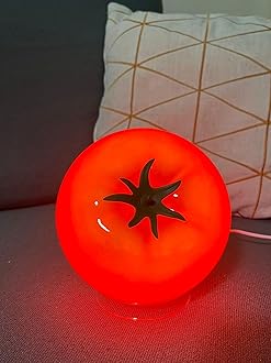 cozifycasa Cute Table Lamp for Bedroom Kitchen Living Room Small Cute Night Light Fruit Bedside Side Table Lamp Kawaii Decor Vintage Funky Home Decor for Girls Room (Tomato)