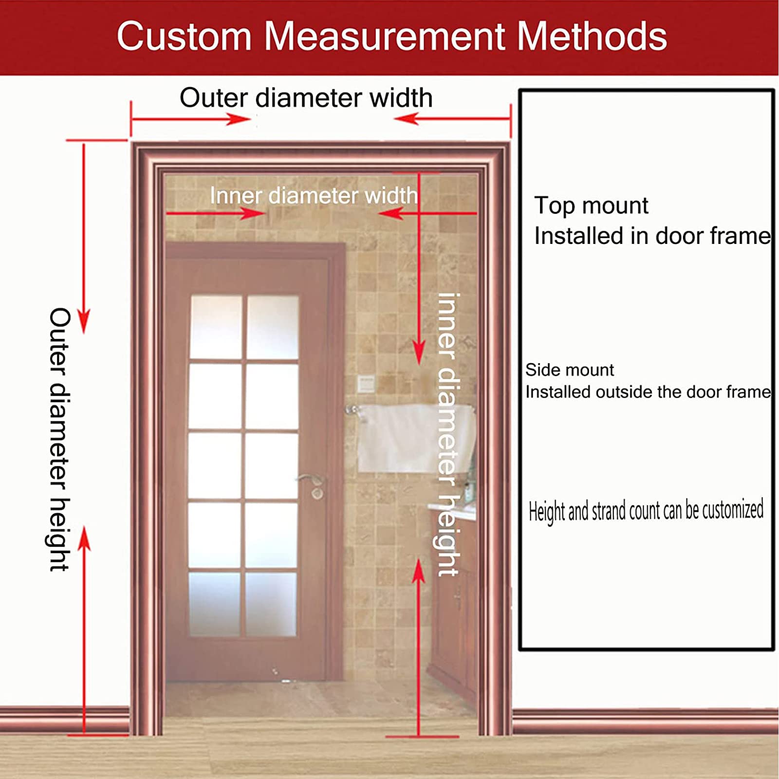 Tenda con perline in legno naturale fatta a mano, per divisorio e decorazione della casa, dimensioni personalizzabili (65 fili, 130 x 180 cm)