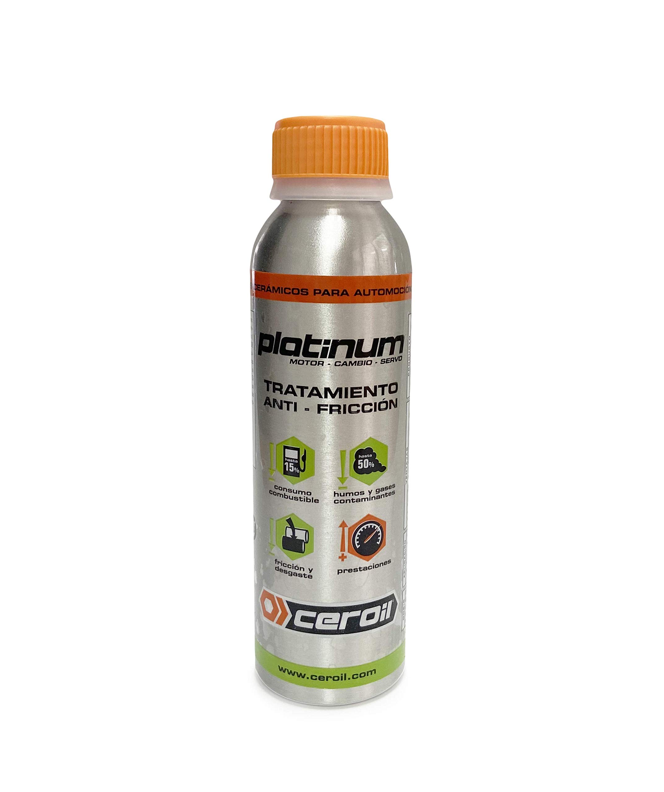 CEROIL PLATINUM Aditivo Antifricción Cerámico para Motor y Transmisión – Tratamiento Metal con Micropartículas Cerámicas – Reduce Consumo y Desgaste – Compatible con Aceites Sintéticos y Minerales
