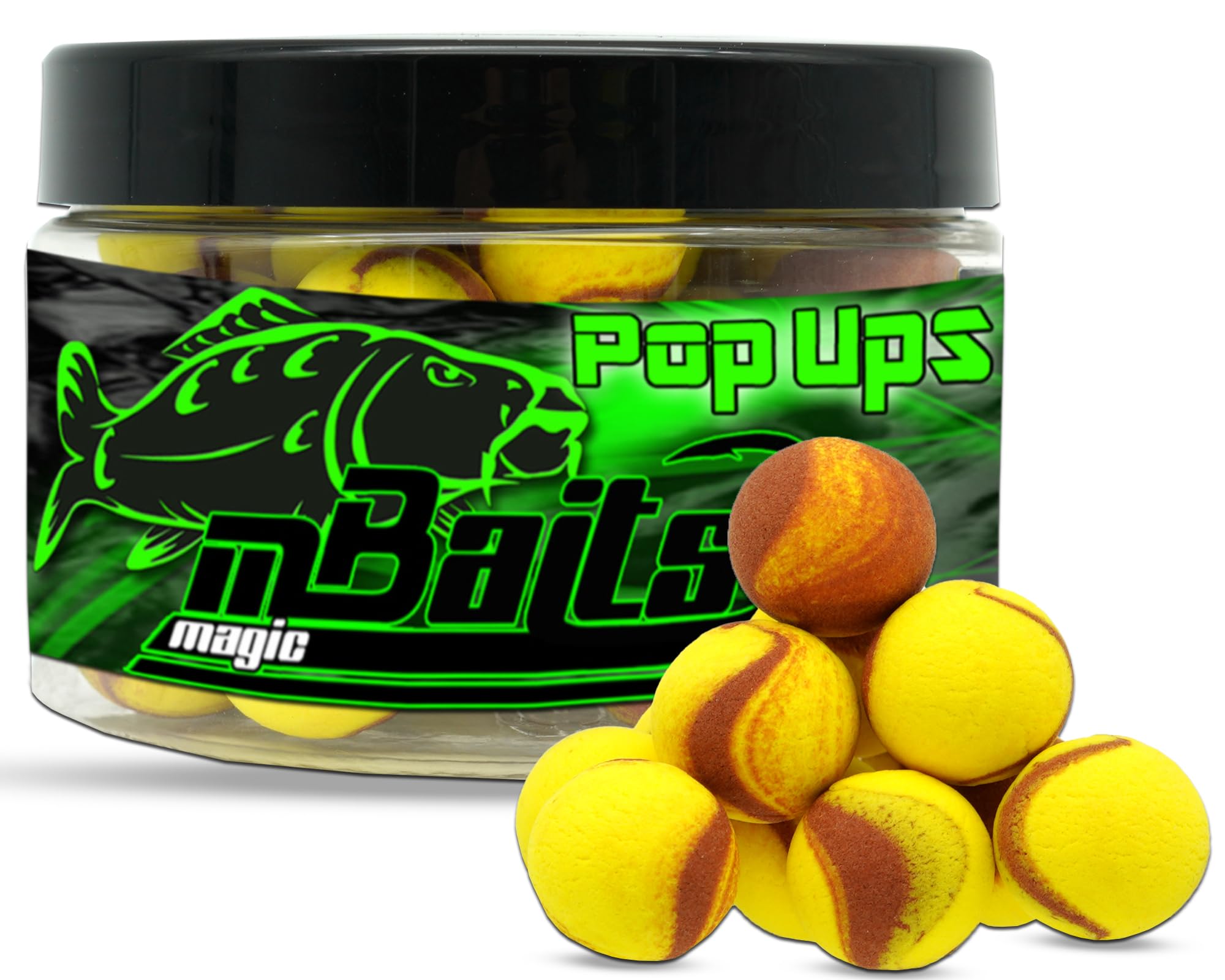 Angel-Berger Magic Baits Two Tone Pop Ups 16mm Boilies Premium Range (Captain Banana, 16mm)