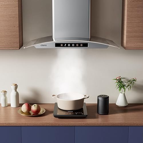Miniatura 7 de Campana extractora de montaje en pared de 30 pulgadas, 450 CFM, campana extractora inteligente con control de voz, compatible con AlexaGoogle