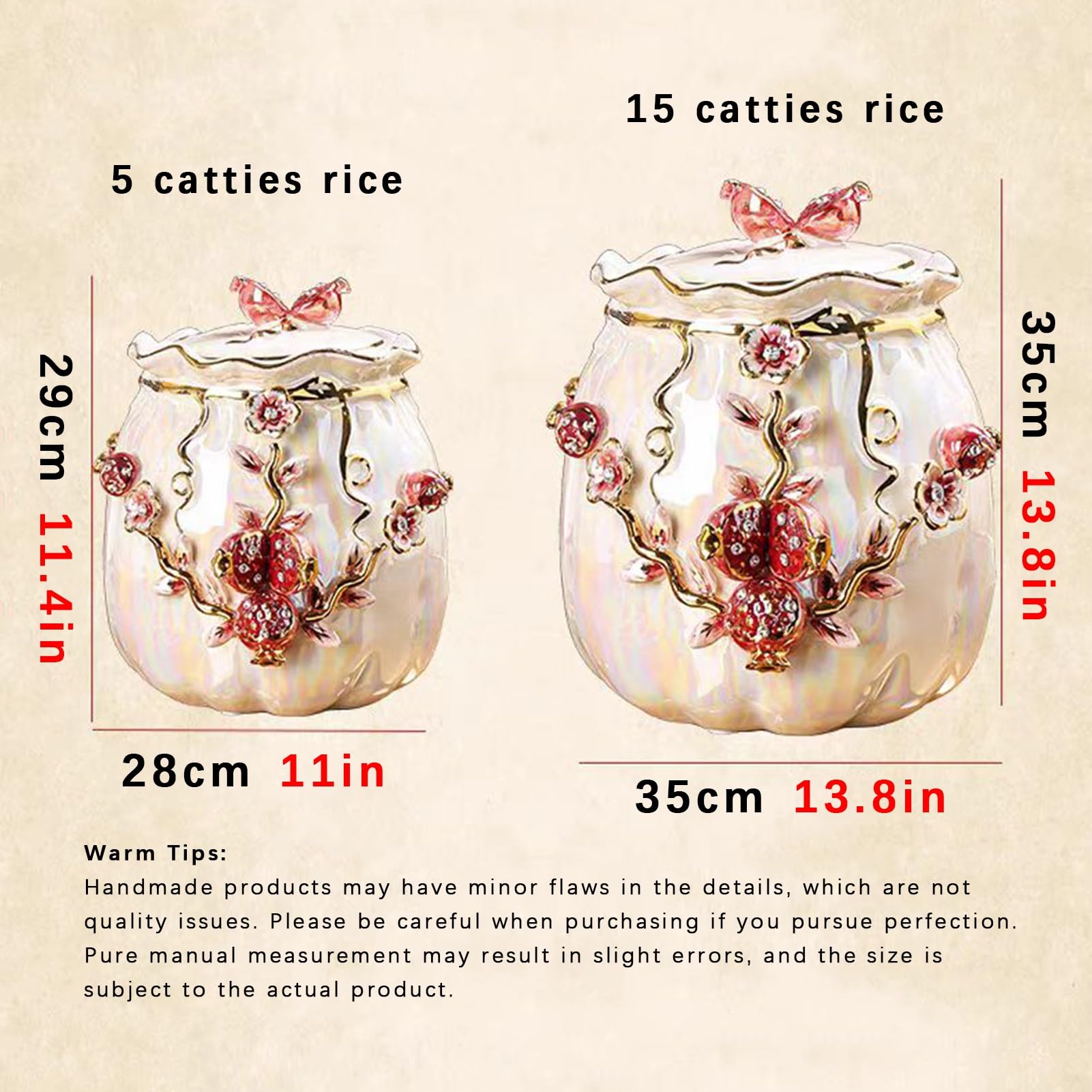 Botes Cocina Almacenaje, Botes Cocina, Recipientes para Alimentos, Hermeticos Contenedores, Recipiente de Botes, Contenedores para Cereales(Rosso,5KG)