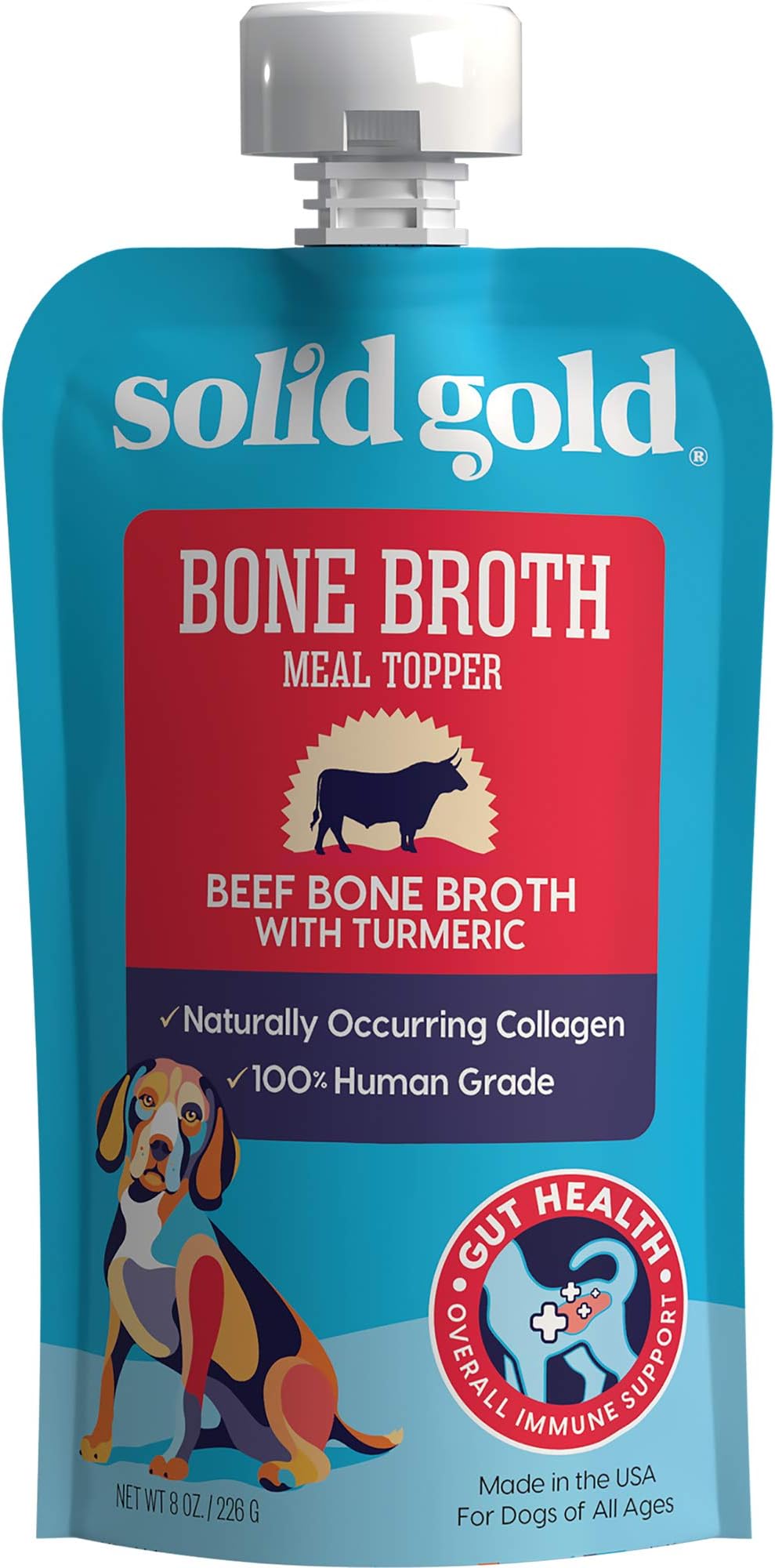 Solid Gold Beef Bone Broth for Dogs Grain Free Dog Food Topper Rich