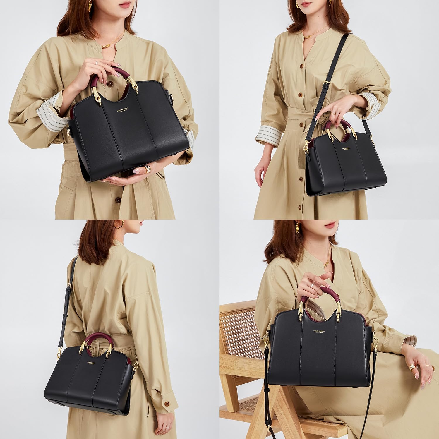 Cnoles Satchel Bag for Women Fashion Leather Ladies Top Handle Tote Shoulder Bag Purses and Handbags | Fanshion, Ladies, Purses - Image 2