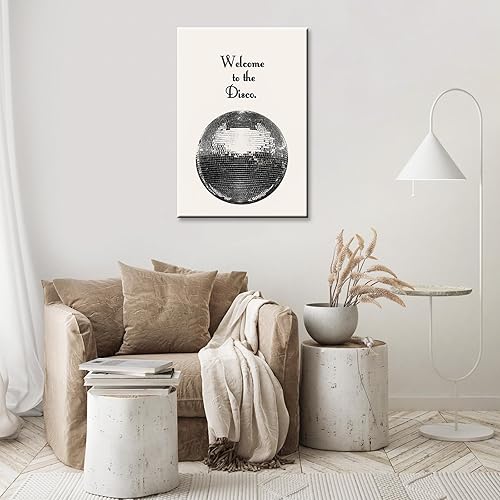 Miniatura 7 de Trendy Welcome To The Disco Canvas Wall Art 70s Personalized Disco Ball Welcome Poster Retro Preppy Cool Girl Room Aesthetic Paintings For Bedroom
