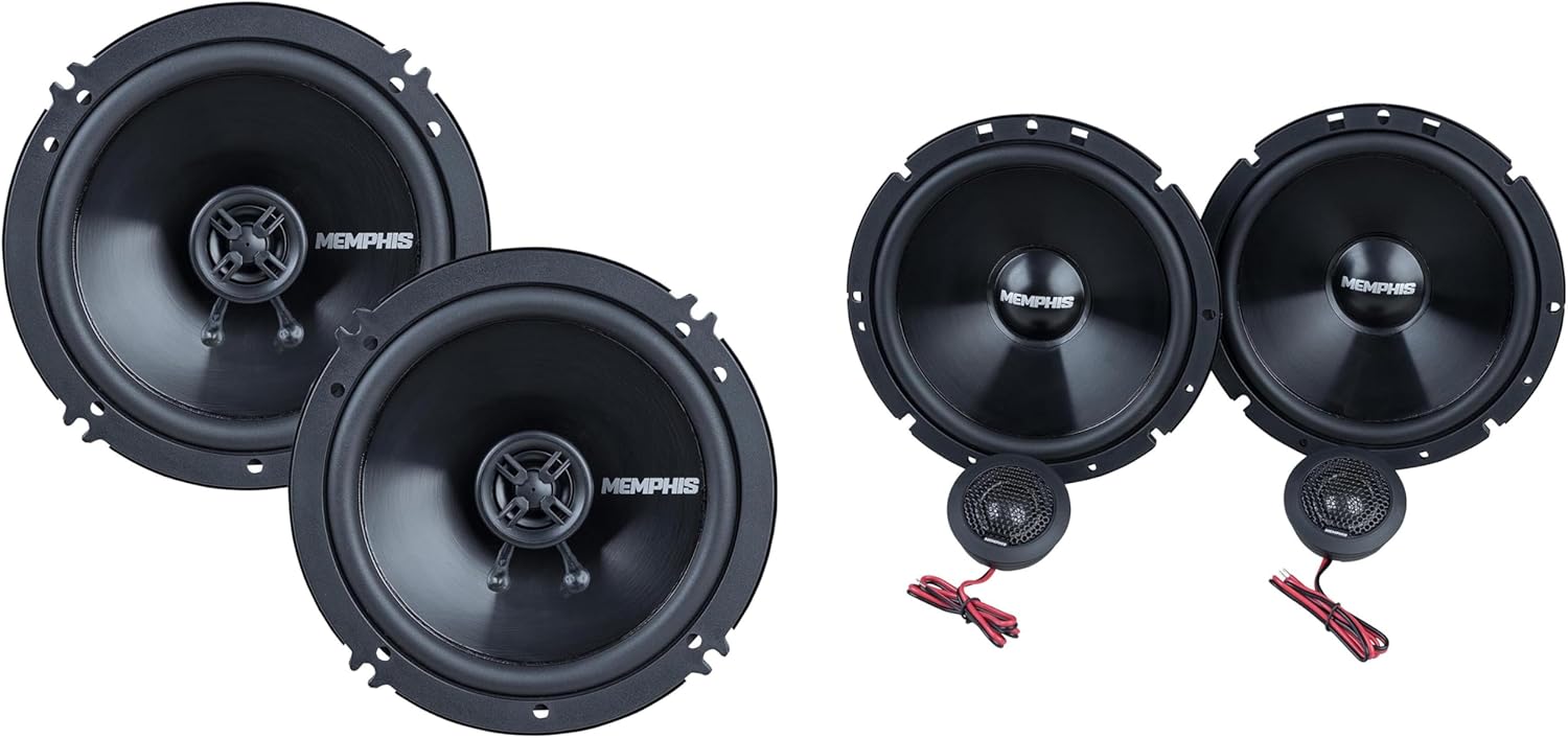 Memphis Audio SRX60CV 6.5" Component Pair Speakers with SRX62V Street Reference Series 6.5" 2-Way Coaxial Pair Speakers