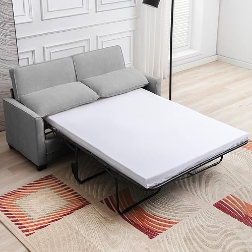 Miniatura 7 de linor Sofá cama extraíble, sofá cama 2 en 1 con colchón de espuma plegable, sofá cama moderno de dos plazas, sofá cama extraíble para sala de