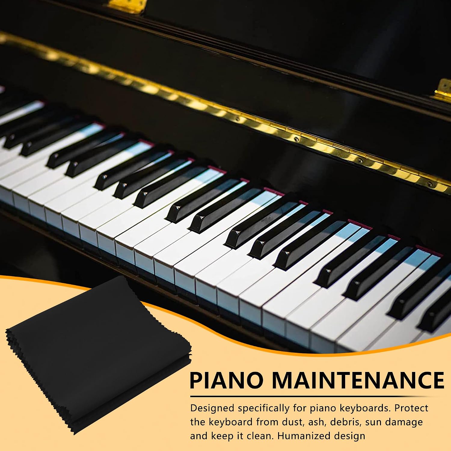 Musiin 88 Key Piano Keyboard Dust Cover(2 Pack,Black) image 5