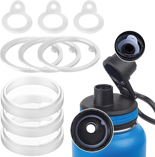 Vodolo Silicone Gasket Replacement for Thermoflask 24oz/32oz/40oz/64oz, Each with Pick for Water Bottle Straw Lid, Chug Lid & Chug Spout