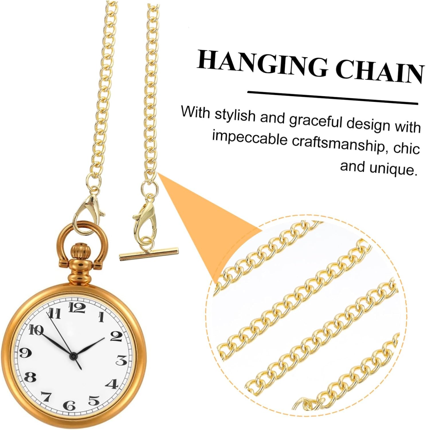 Pocket Watch Metal Chain Pocket Watch Accessory Charm Waist Chain Picture Waistcoat Chain Mens Tank Top