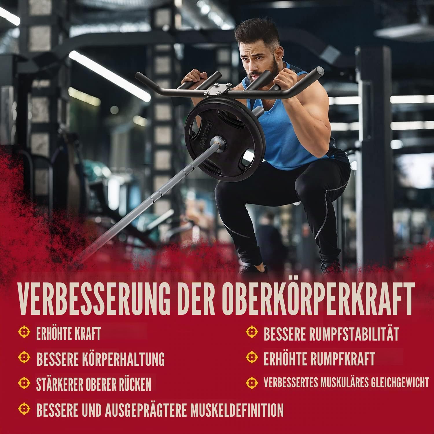 Yes4All Trainingsgerät Verstellbarer T-Bar-Reihenaufsatz, D-Reihengriff/Landminengriff-Befestigung mit strukturierten Gummigriffen
