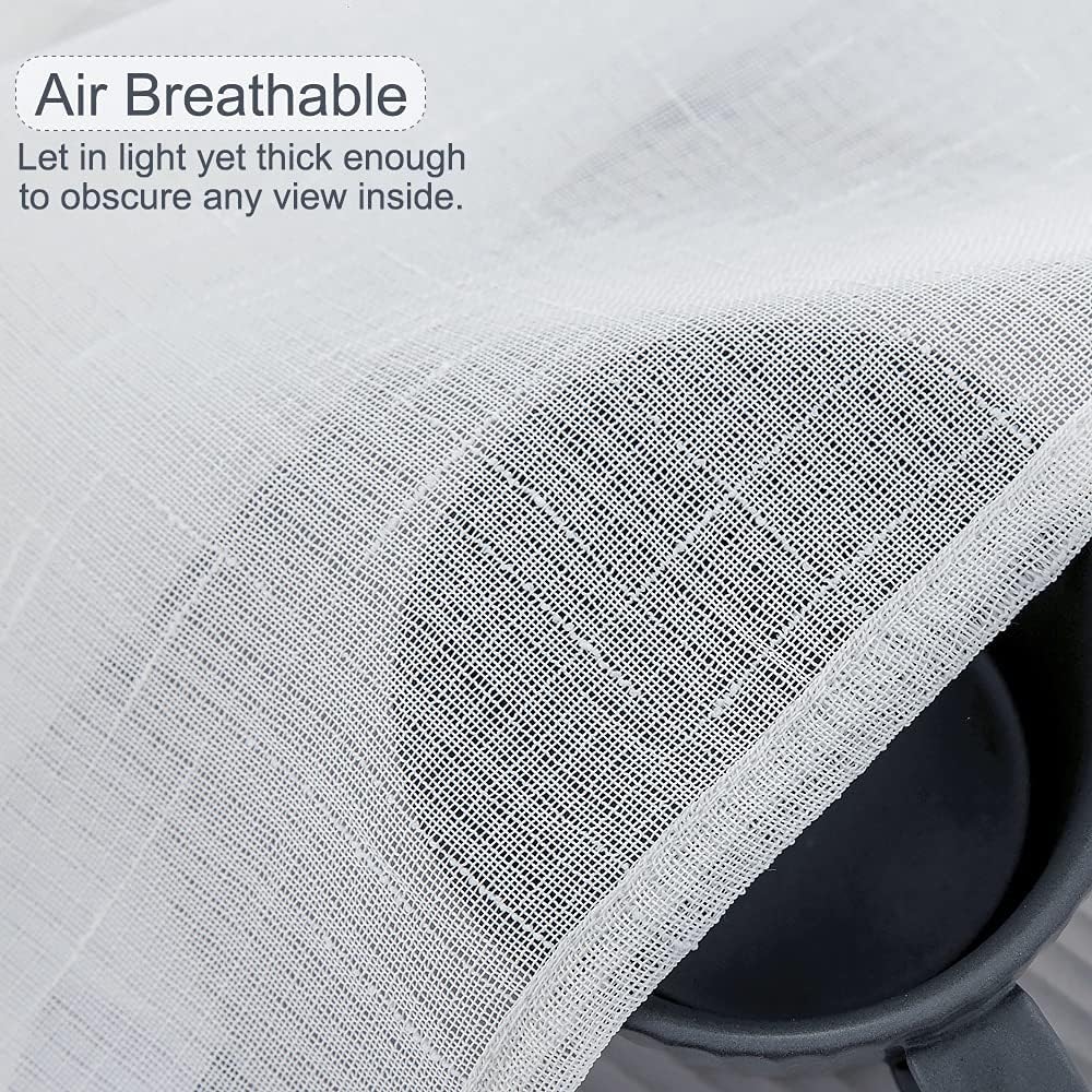 MIULEE 2 Panels 72 Inch Natural Linen Semi White Sheer Window Curtains Elegant Solid Drapes Rod Pocket Window Voile Panels Linen Textured Panels for Bedroom Living Room