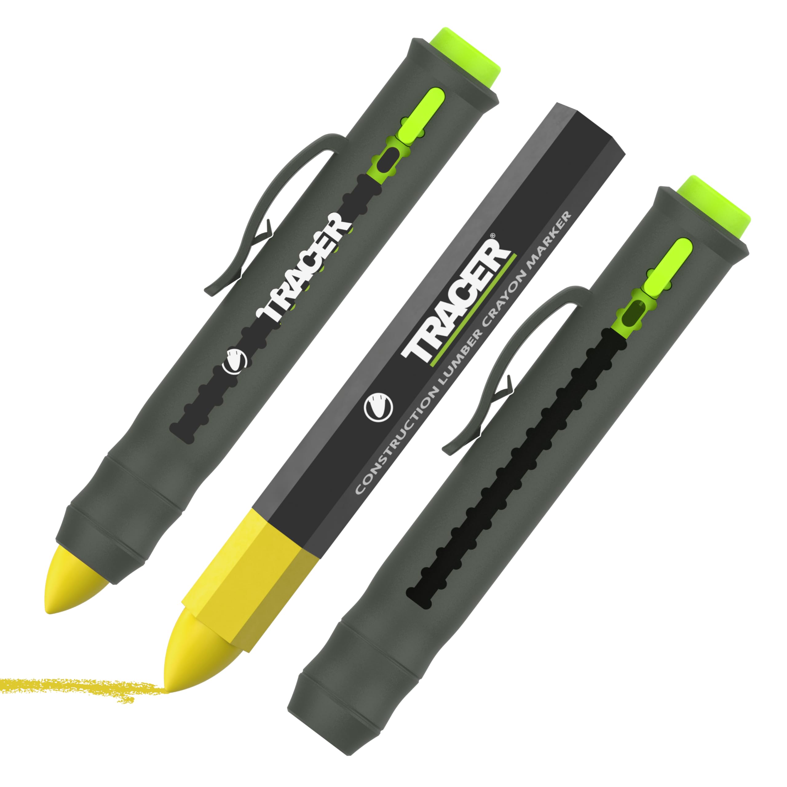 Tracer ACMH1 Lumber Crayon Marker Holder with Yellow Lumber Crayon