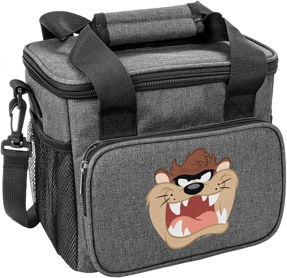 Popfunk Looney Tunes Taz Soft Insulated Cooler Bag, Large Lunch Bag, Lightweight, Thermal and Reusable for Office, Picnic, Beach
