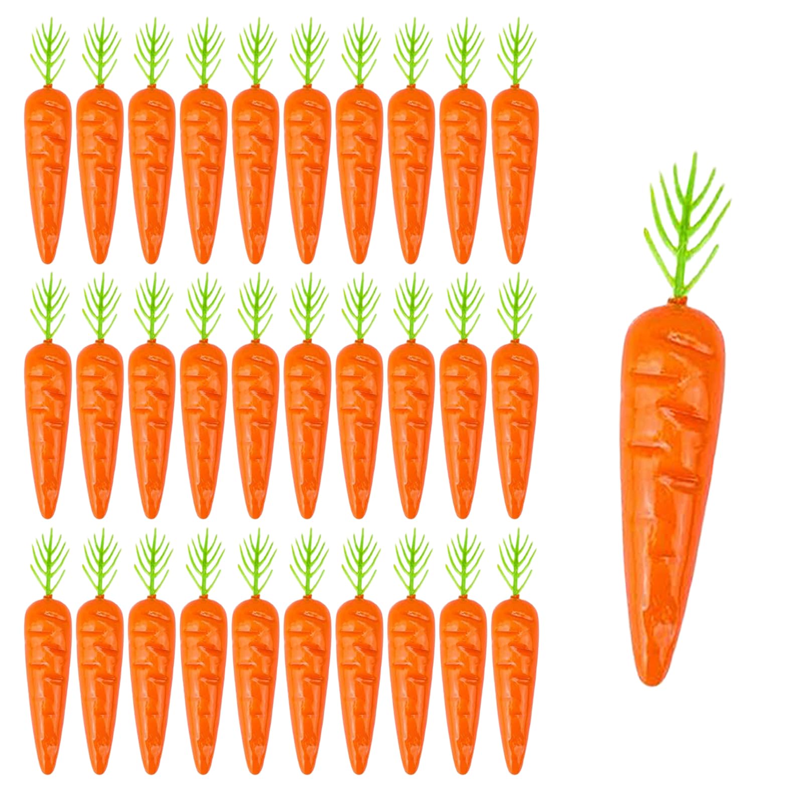 CloudWei SmartSelect 30 Pcs Artificial Mini Carrots Foam Carrot Ornament Fake Fruit Decoration for Home Kitchen DIY Crafts