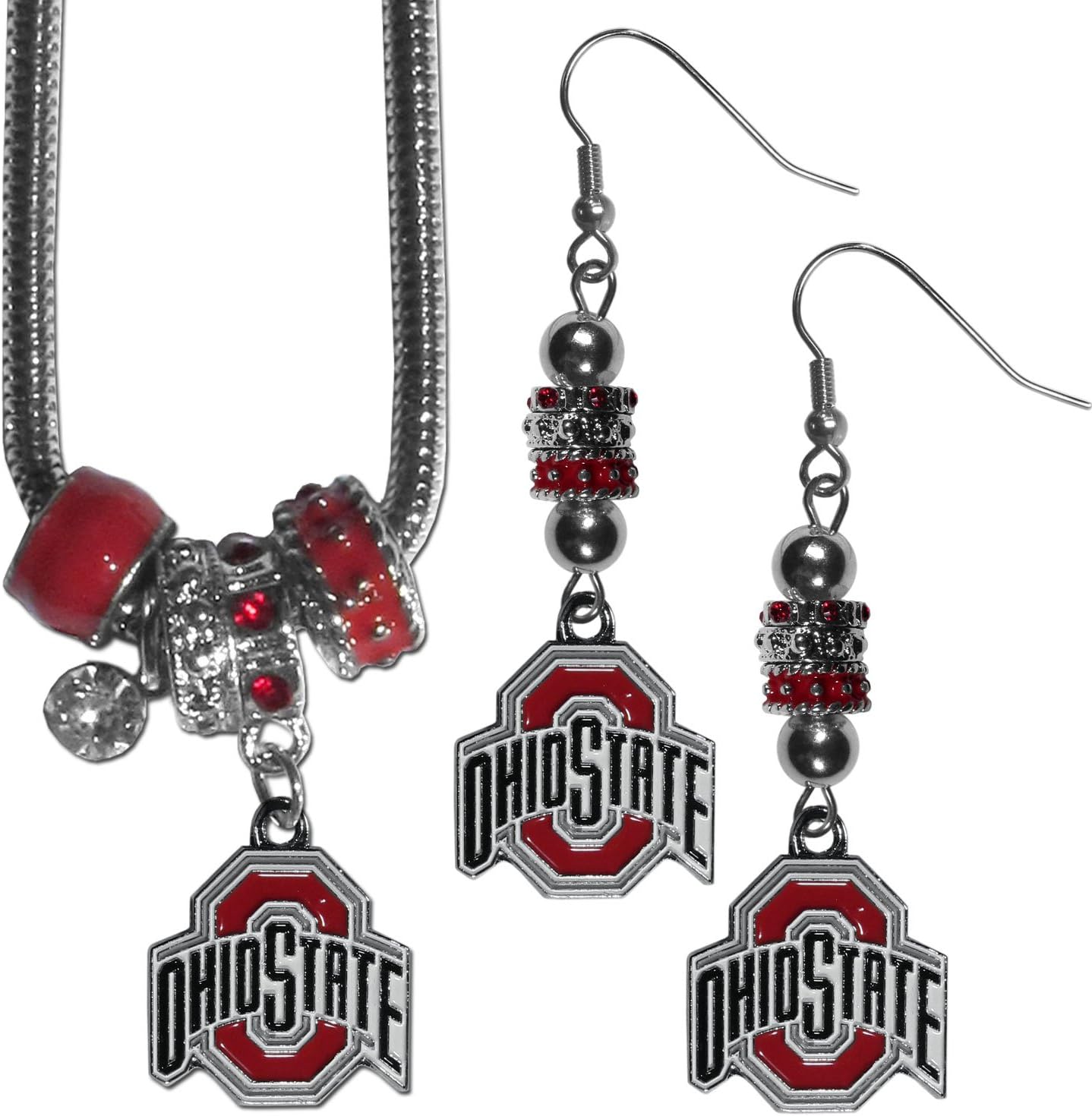Siskiyou Sports NCAA womens Euro Bead Earrings and Necklace Set