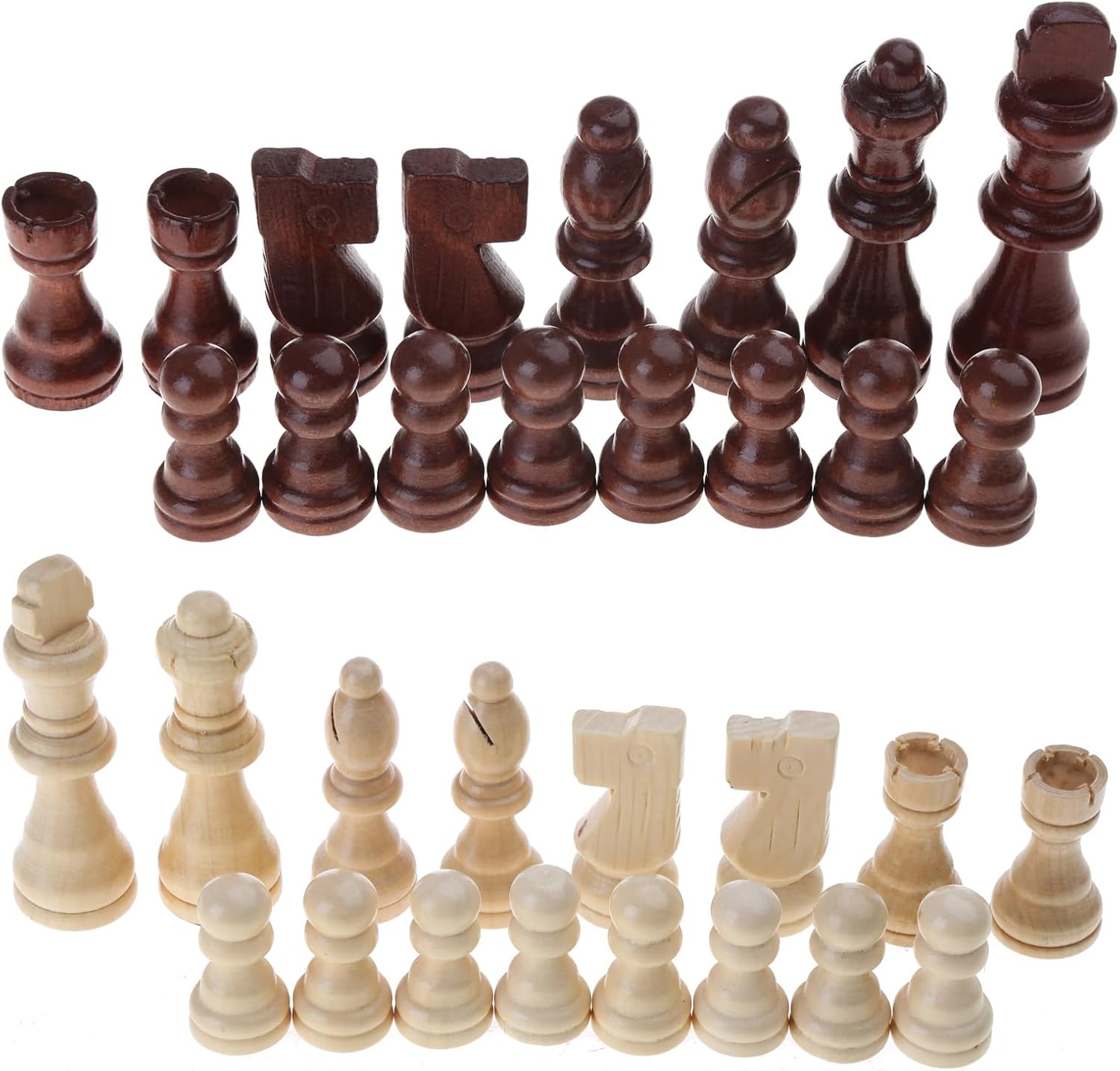 32 Pcs Wooden Chess Pieces International Chess Figures Tournament Wood Chessmen Pieces Hand Carved Figure Figurine