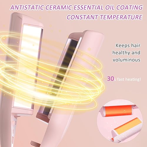 Miniatura 4 de Rizador para mujer, 1.260 in (1.25 pulgadas) con 5 ajustes de temperatura, calentamiento rápido, herramienta de rizador de pelo iónico con