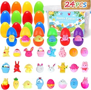 36 Pack Easter Eggs With Mochi Squishy Toys, Plastic Easter Eggs Filler Easter Gifts For Kids Easter Basket Stuffers Easter Egg Hunt Easter Classroom Prizes Easter Party Favors