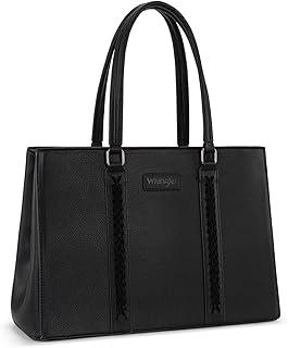 Montana West Wrangler Laptop Tote Bag for Women 15.6 Inch Computer Bag for Work Large Double Compartment Purse and Handbag